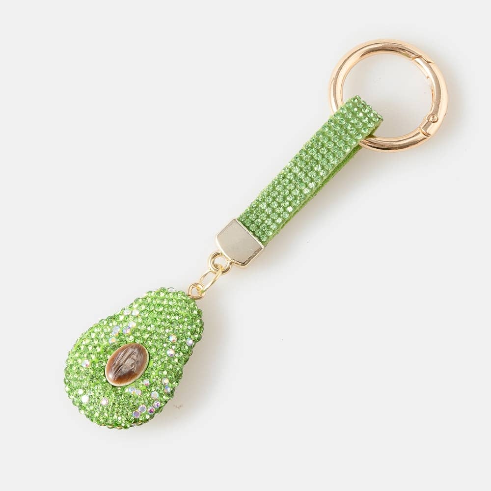 Pave Avocado And Tag Bag Charm