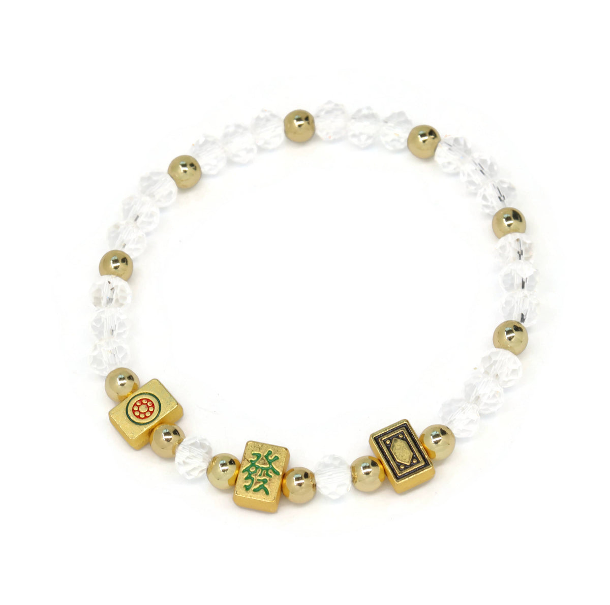 Mahjong Gold & White Bracelet