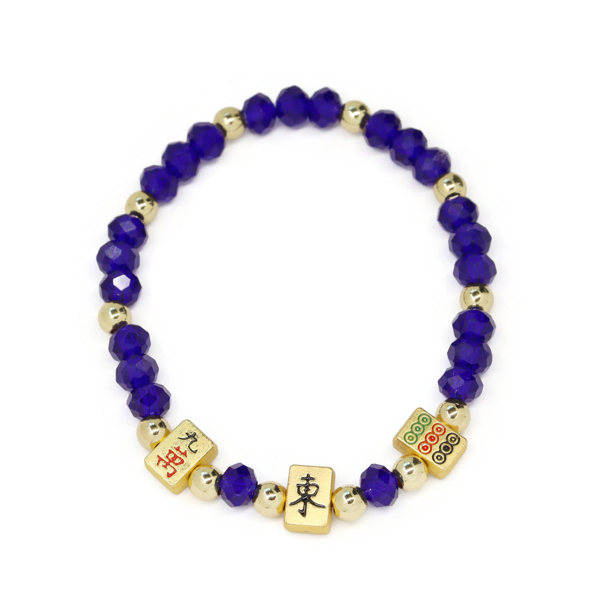 Mahjong Gold & Blue Bracelet