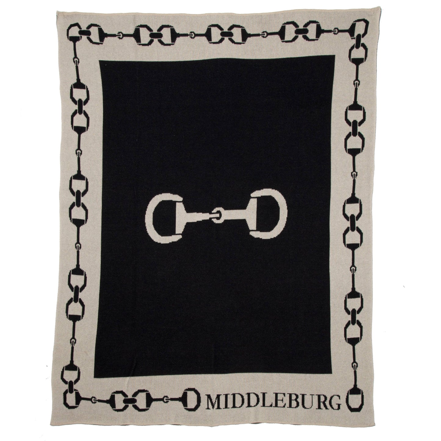 Personalized Equestrian Snaffle Bit Border Throw Blanket