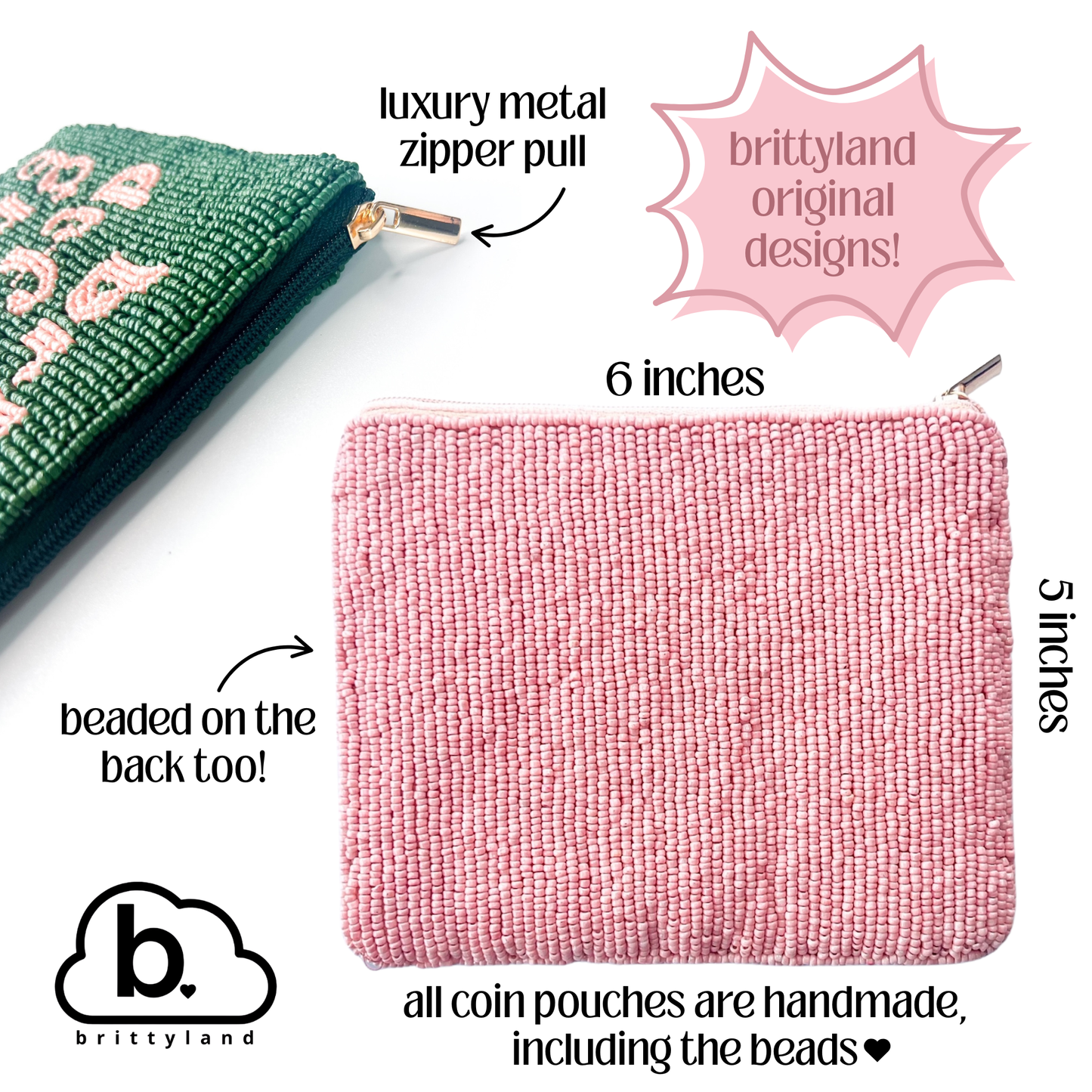 Beaded Coin Purse - Various Sayings
