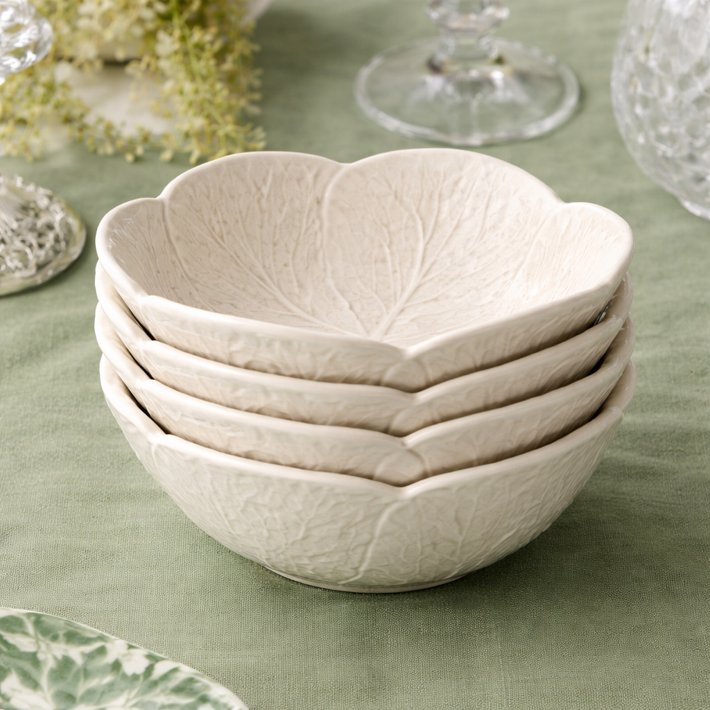 Le Jardin White Cabbage 3-D Cereal Bowl 8 in
