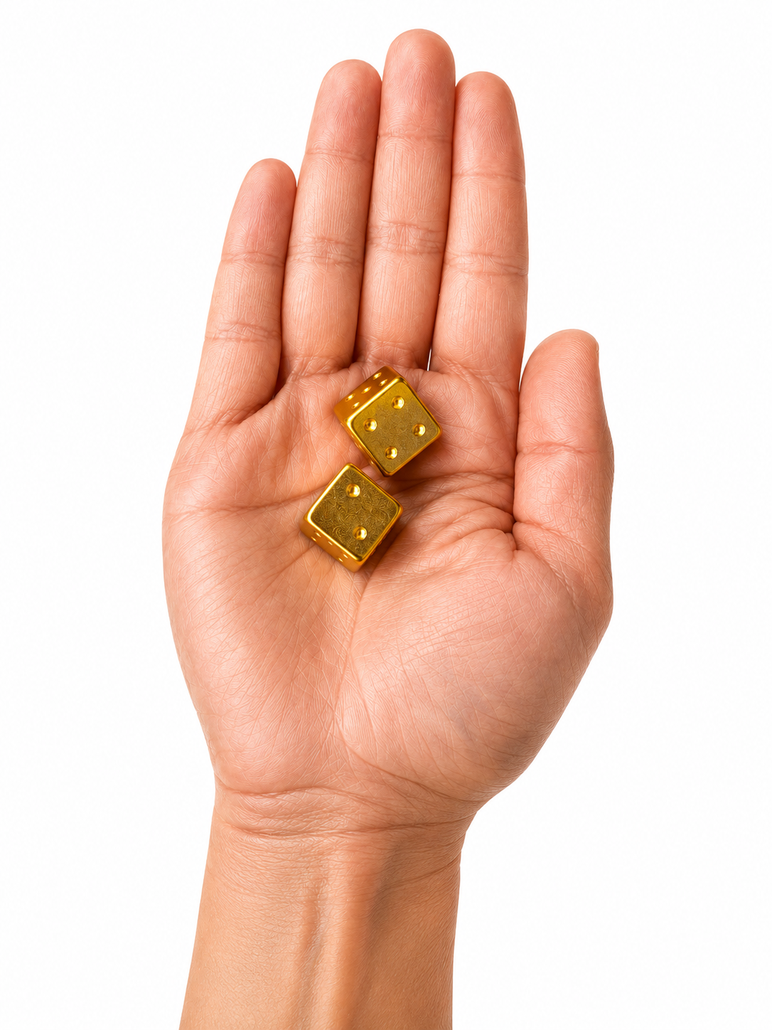 Gold Lux Solid Metal Mahjong Specialty Dice Gift Ready