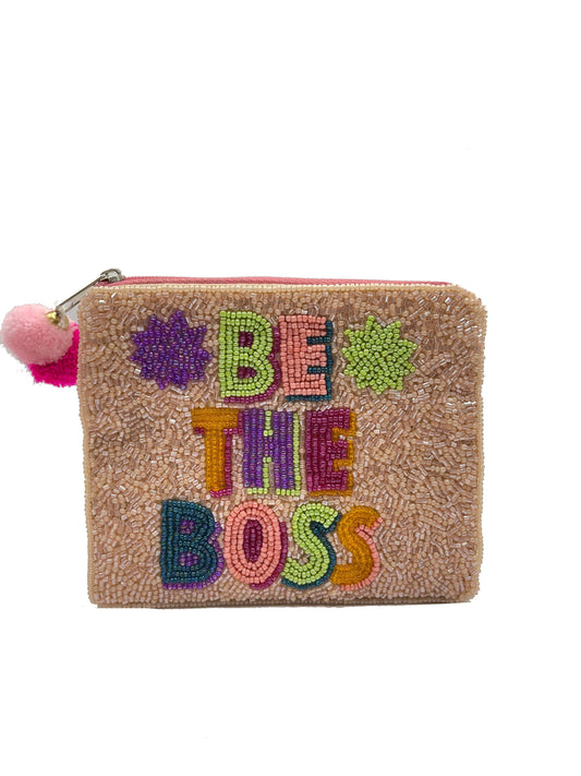 BE THE BOSS BEADED COIN PURSE