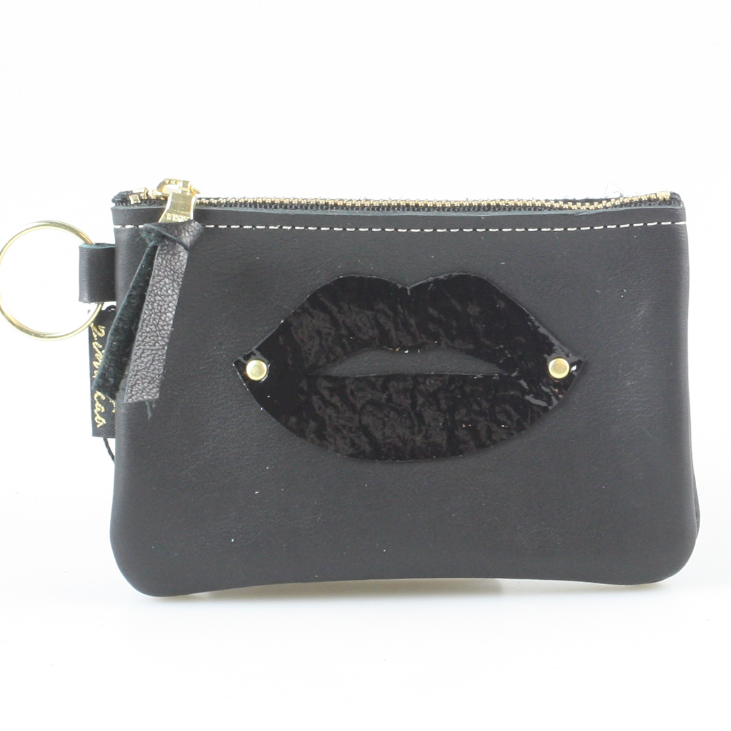 The LIPS Appliqué Clutch/Makeup Bag