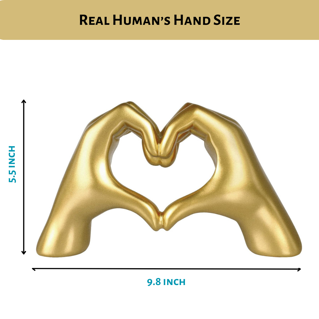 Heart Hand Sculpture, Love Gesture Statue, Home Decor Accent