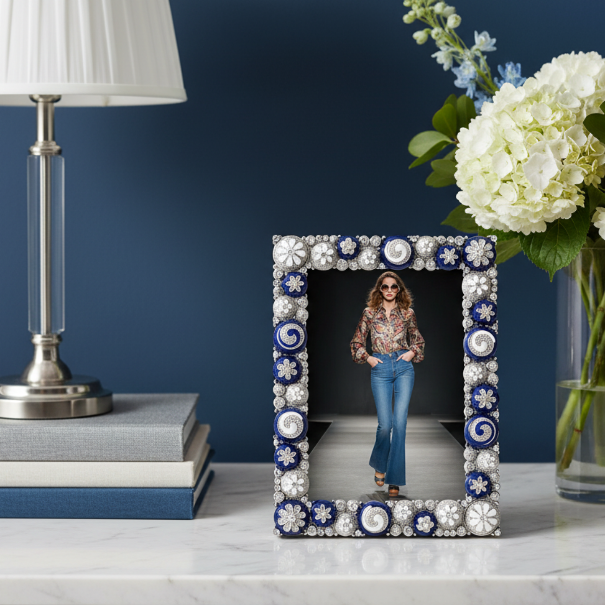 Blue & White Charisma 5" x 7" Picture Frame | Photo Frame