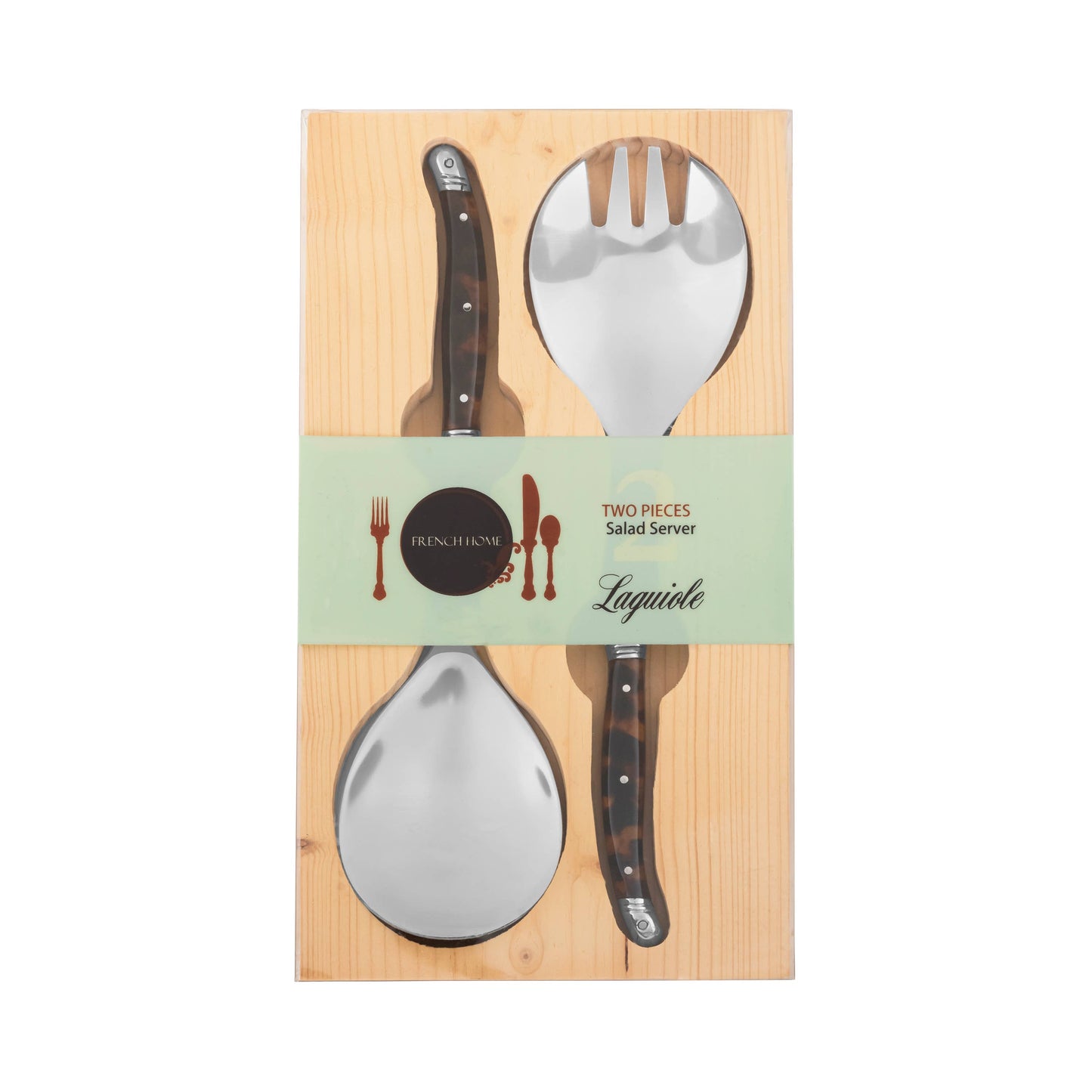 French Connoisseur Tortoise Shell Salad Servers