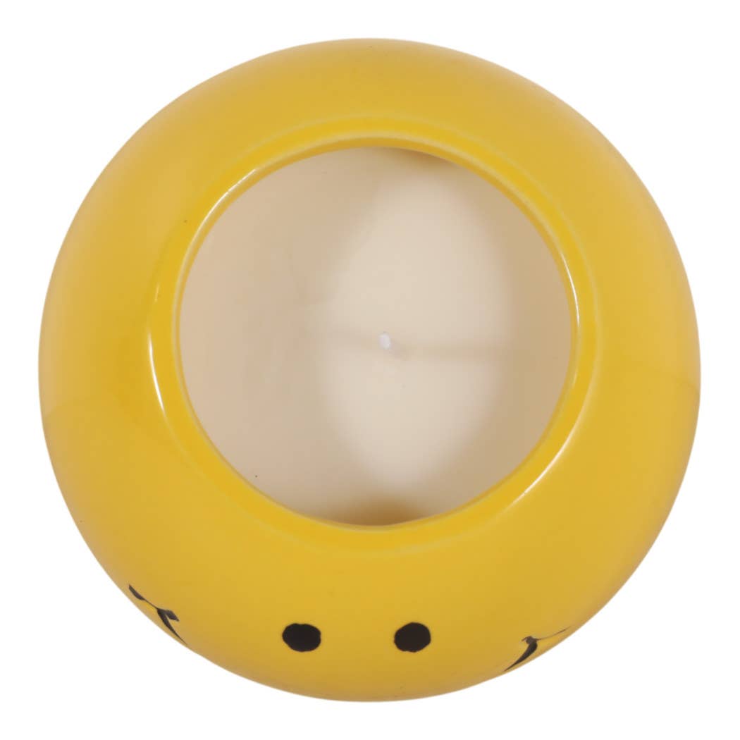 Ceramic Smile Candle in Coconut Goji Soy Wax, 7Oz