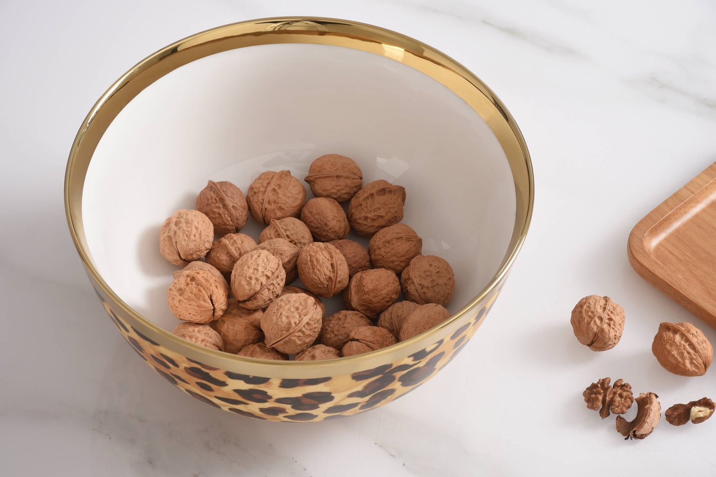 Large Leopard Bowl in Porcelain