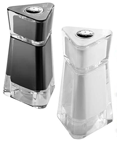 Acrylic Salt and Pepper Shakers, Black and White, 2 Pk
