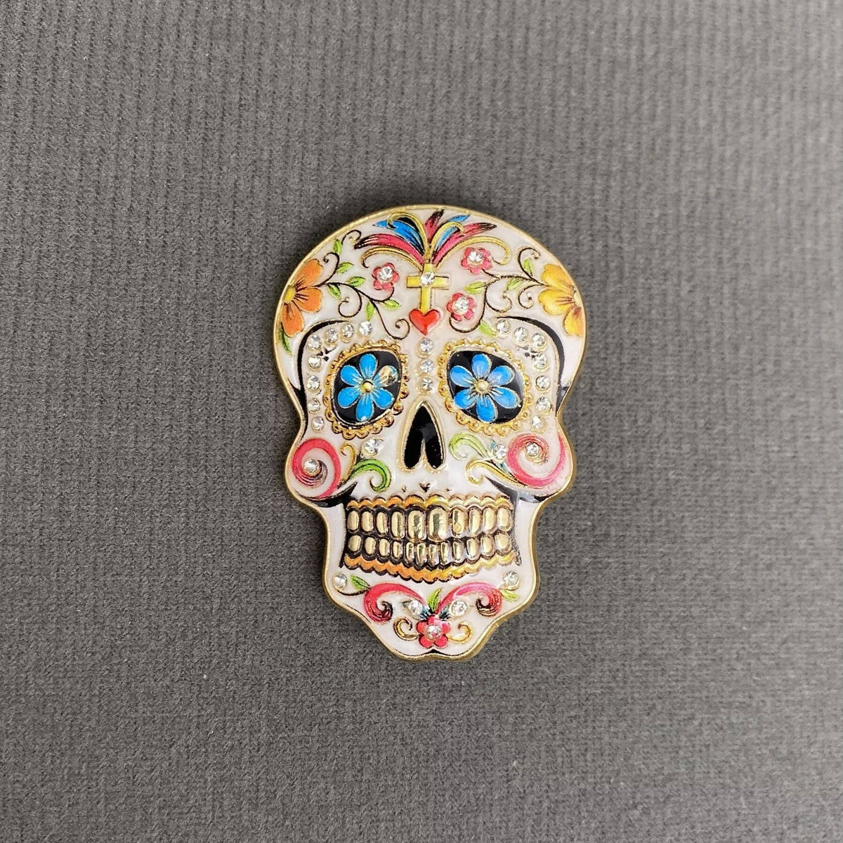 Pastel Colored Skull Brooch