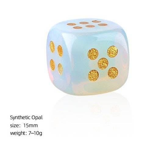Dice - 15mm Natural Jade Laser Engraved Cube Dice with Rounded Edges Semi-Precious Stone (Set of 2)