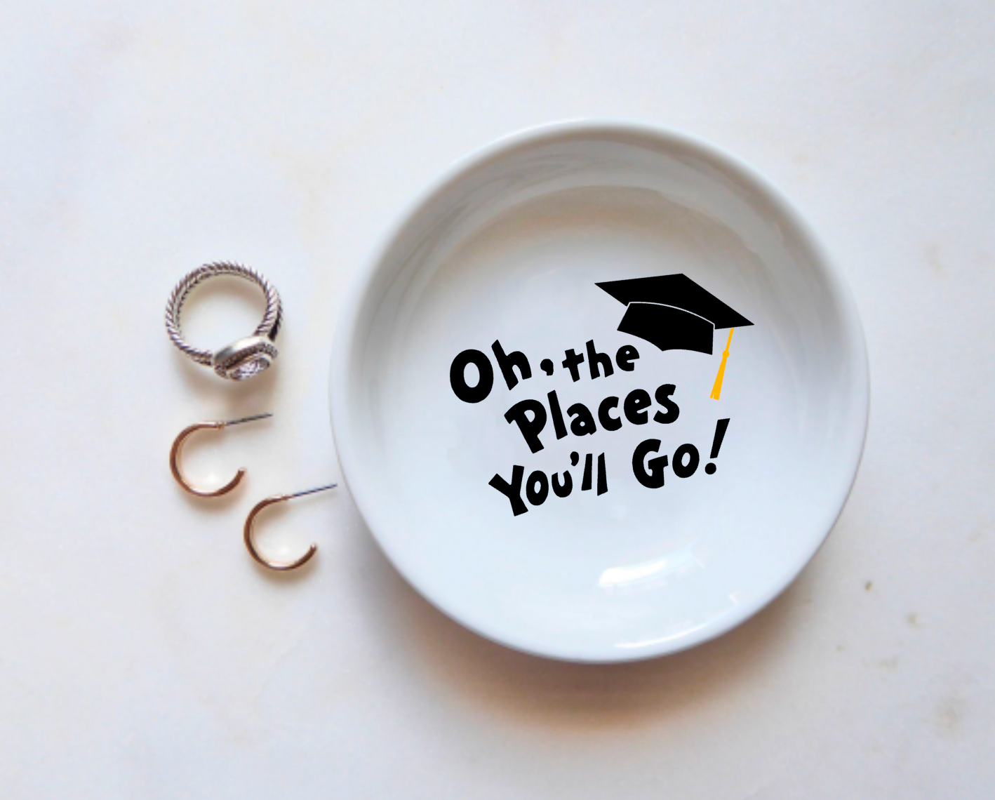 Oh the Places You'll Go Trinket Dish (Graduation Gift)