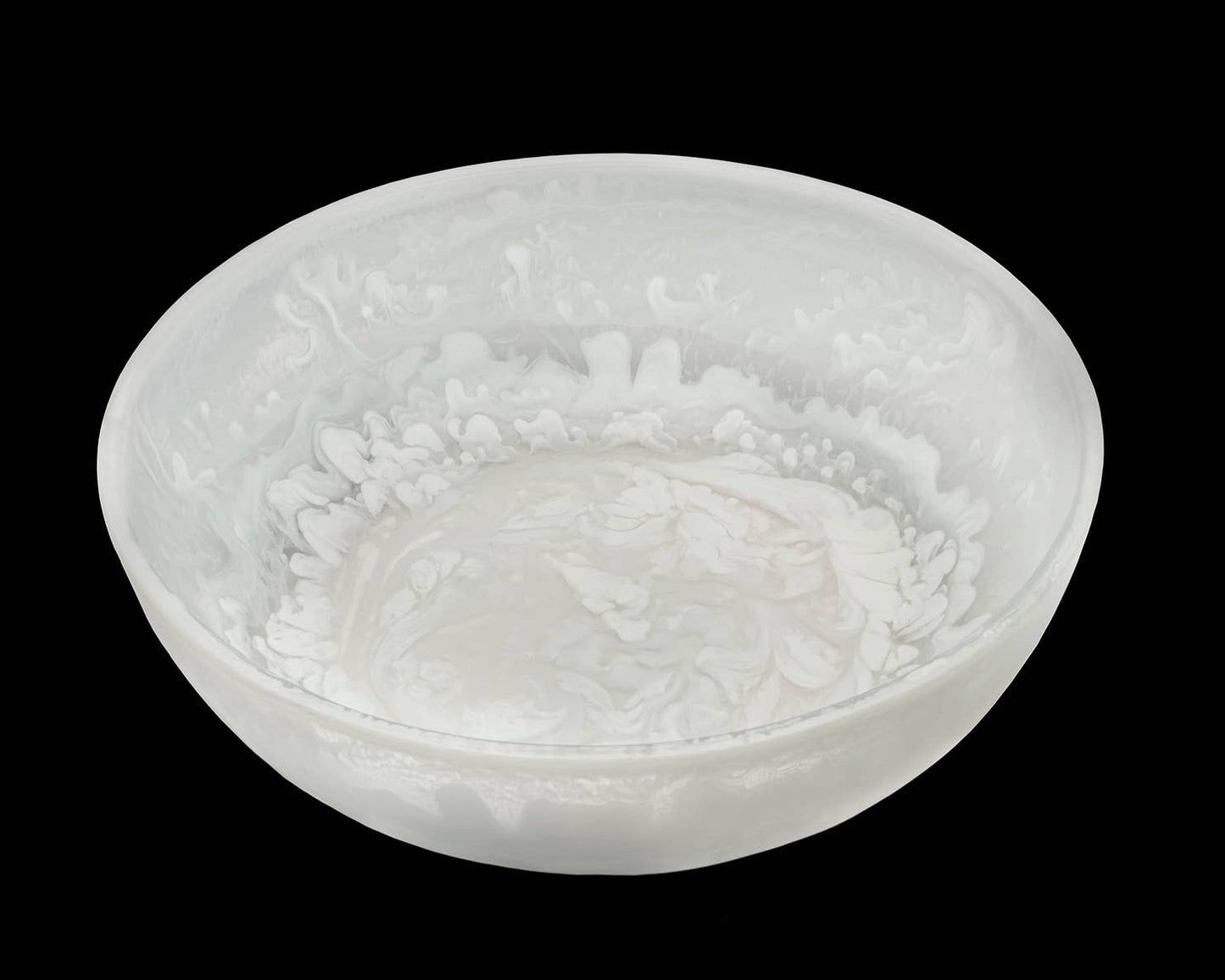 White Swirl Acrylic Bowl with Salad Servers