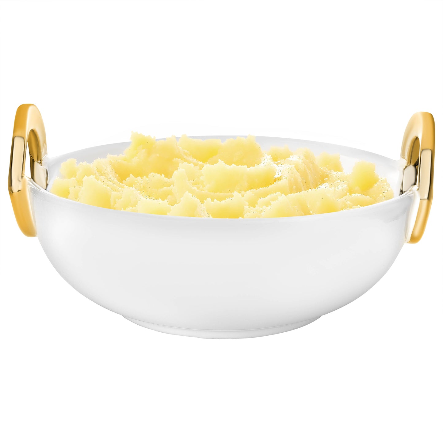 Ceramic Bowl With Gold Loop Handle