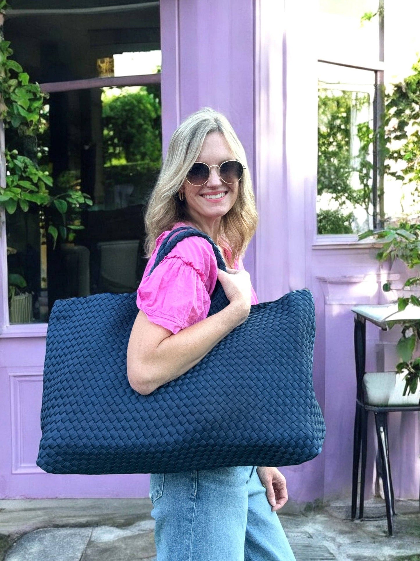 Mahjong Bag - Woven Carryall with Matching Tile Pouch