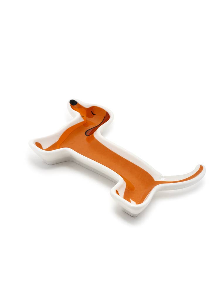 Ceramic Trinket & Jewelry Tray / Dish - Dachshund Puppy Dog