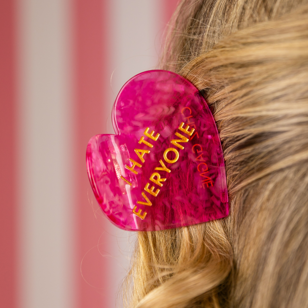 I Hate Everyone - Heart - Acetate Hair Claw Clip