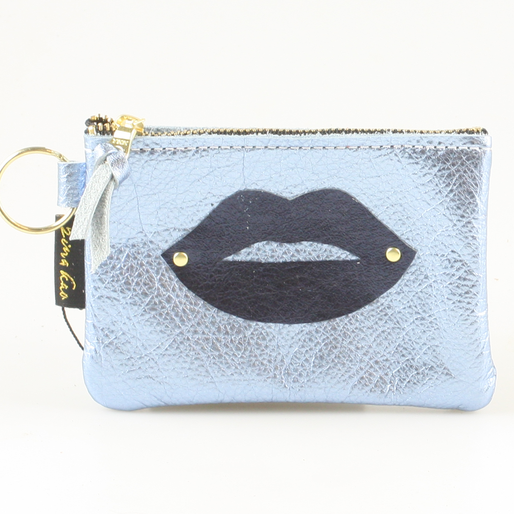 The LIPS Appliqué Clutch/Makeup Bag