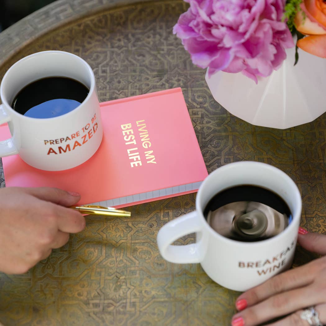Living My Best Life - Hardcover Daily Journal - Sunset Pink