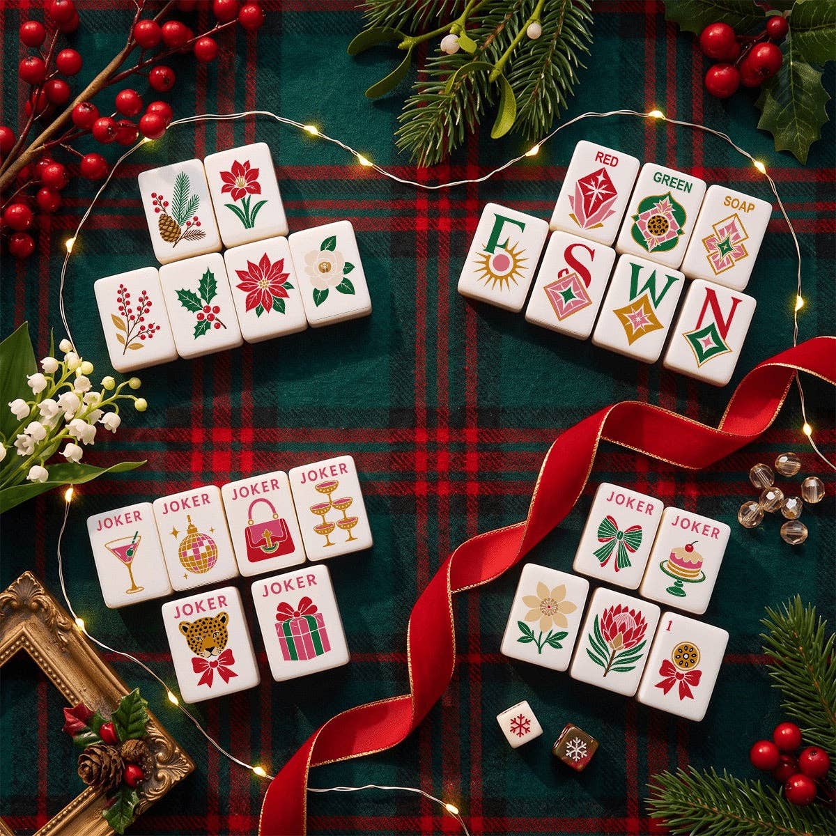 Glam Holiday Christmas Mahjong Tiles Twinkle Traditions (Exclusive)