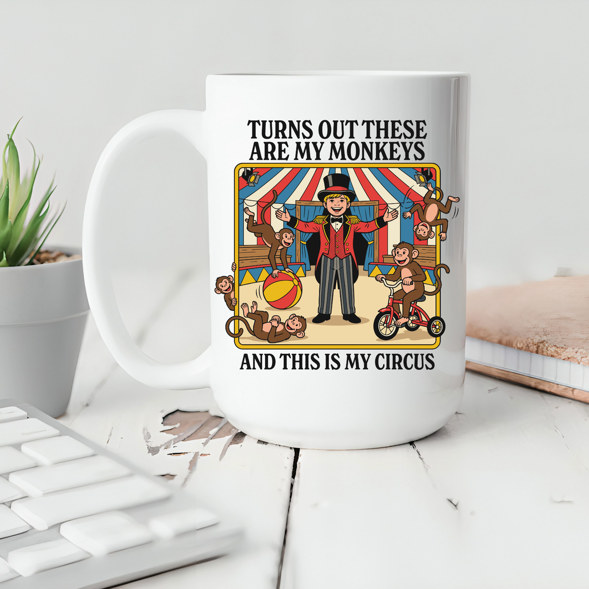 Funny Gift Coffee Mug, This is My Circus Retro Design
