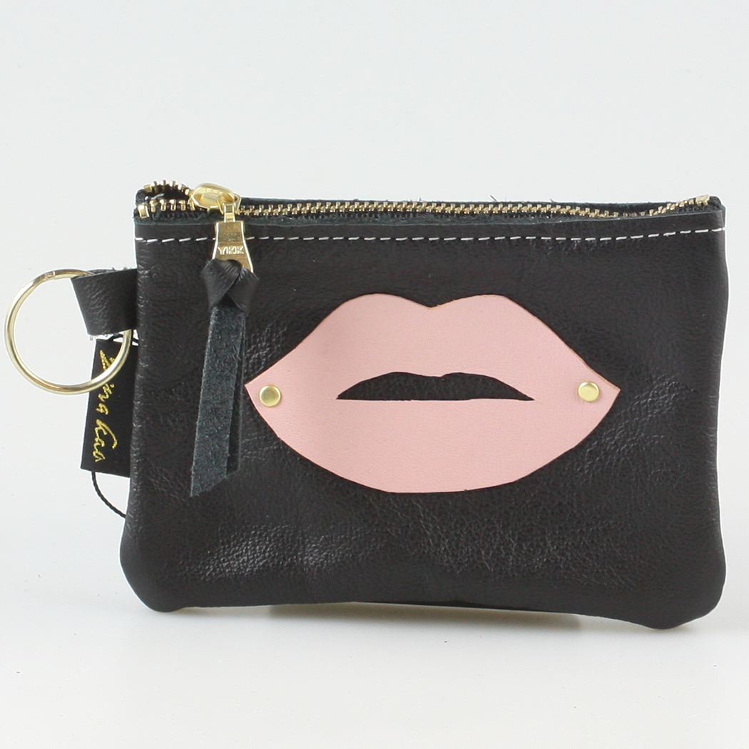 The LIPS Appliqué Clutch/Makeup Bag
