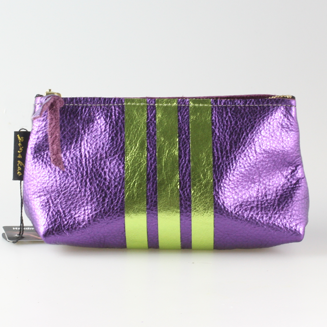The Metallic Stripe Smaller Makeup Clutch