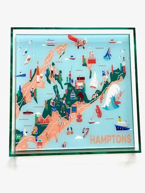 Acrylic Square Map Tray – Hamptons