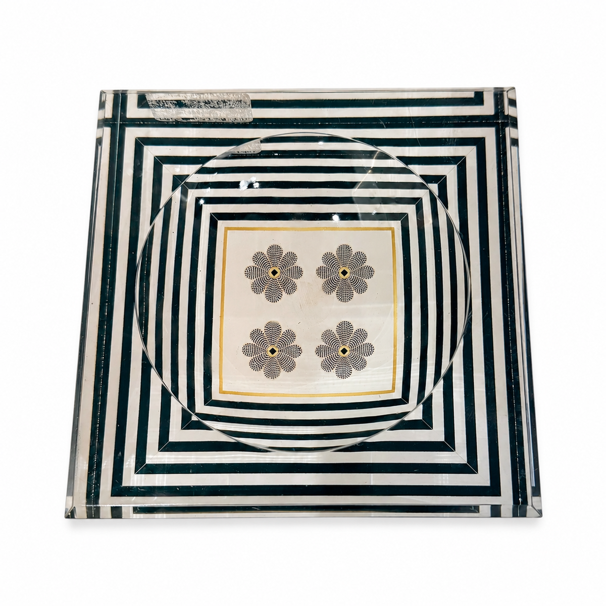 Catchall Lucite Bowl - Striped Floral