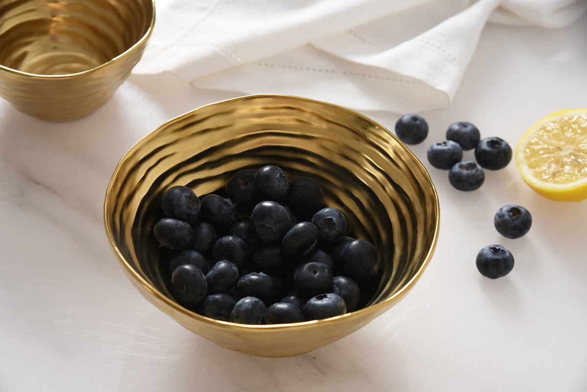 Small Gold Porcelain Serving  Bowl