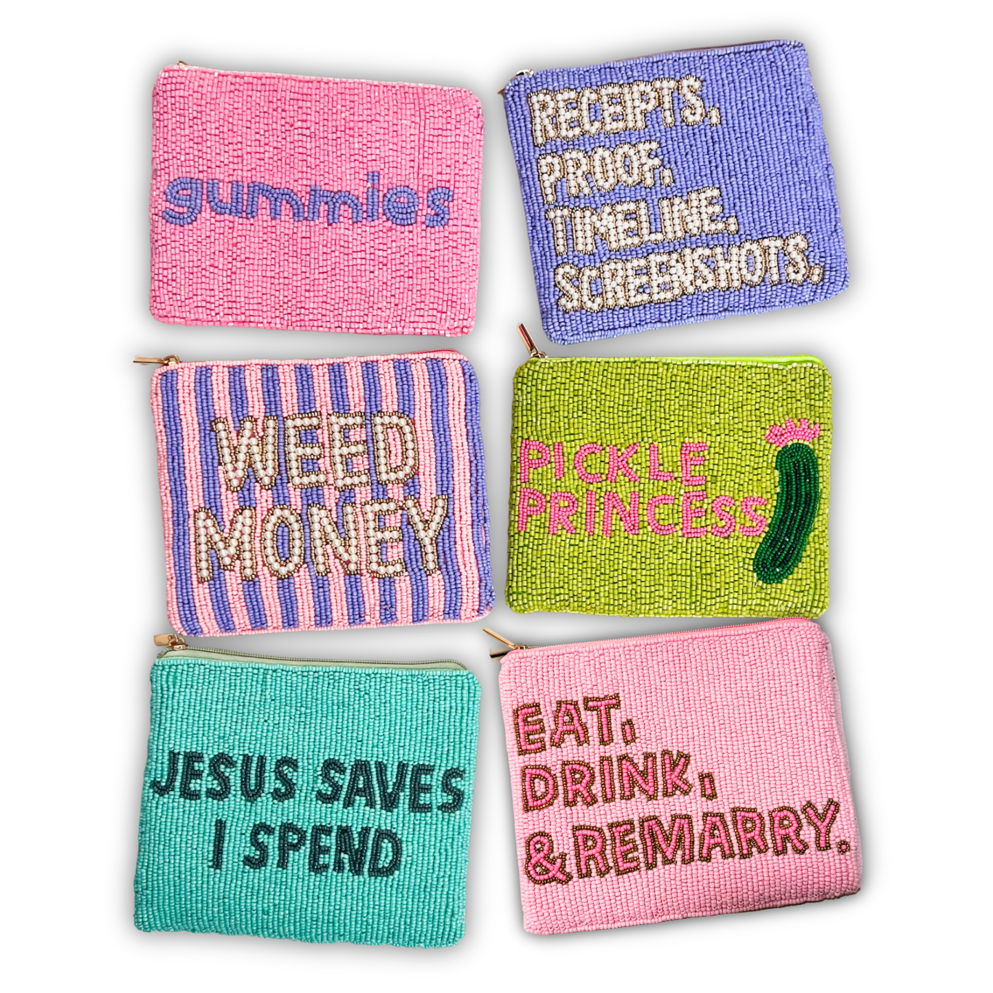 Beaded Coin Purse - Various Sayings