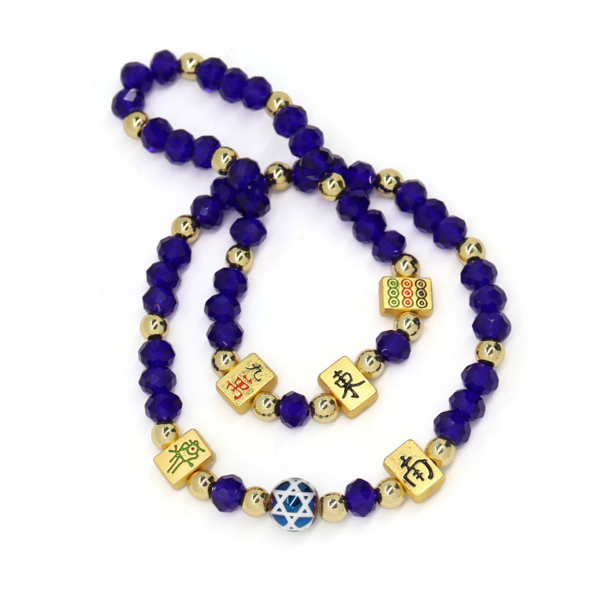Mahjong Gold & Blue Bracelet