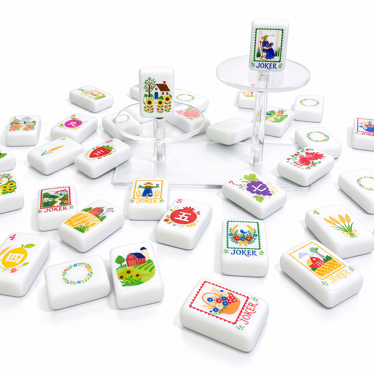 Mahjong Tile Set - Country Garden