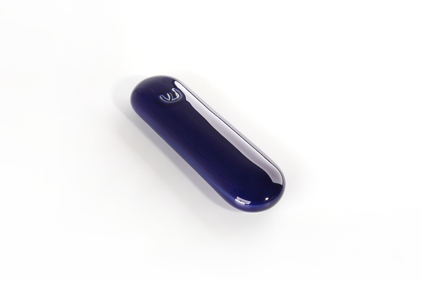 Oval Mezuzah (Ceramic) in Indigo or Cream