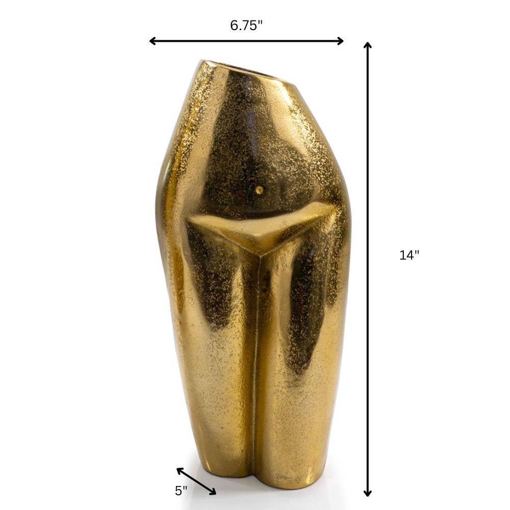 Drama/Diva Tall Lady Vase in Gold Aluminum