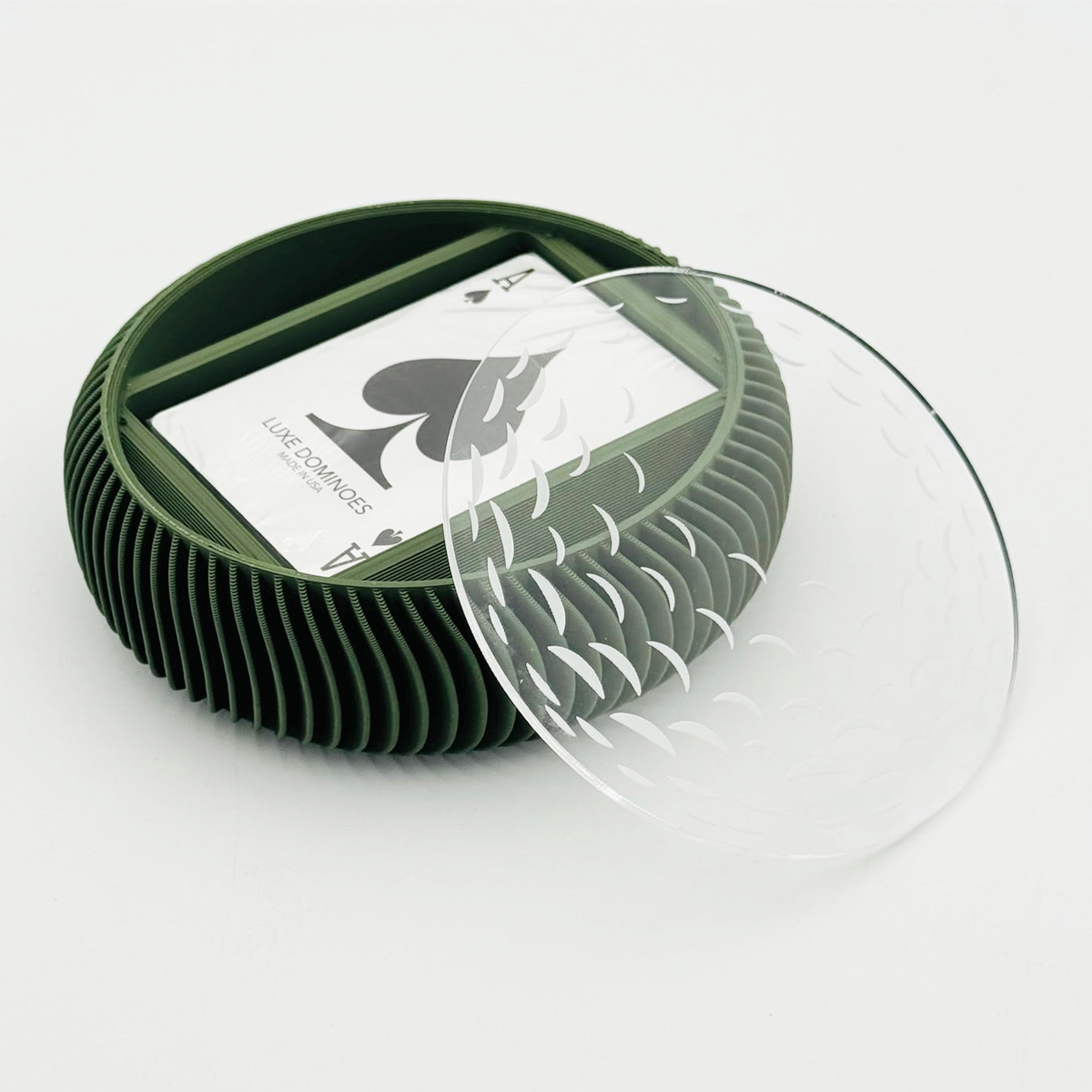 Round Single Card Deck with Golf Ball Engraving