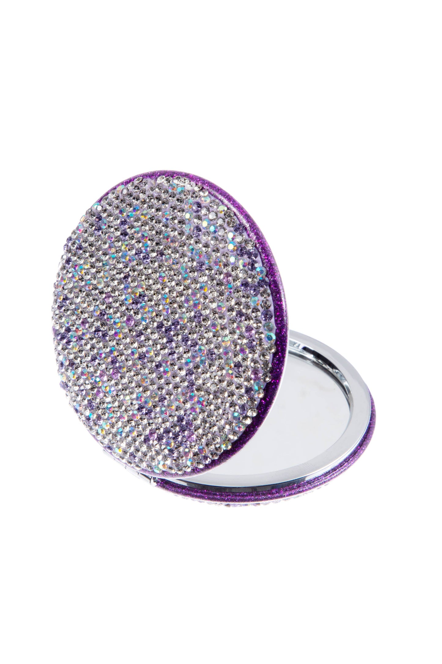 Circle Rhinestone Folding Makeup Mirror