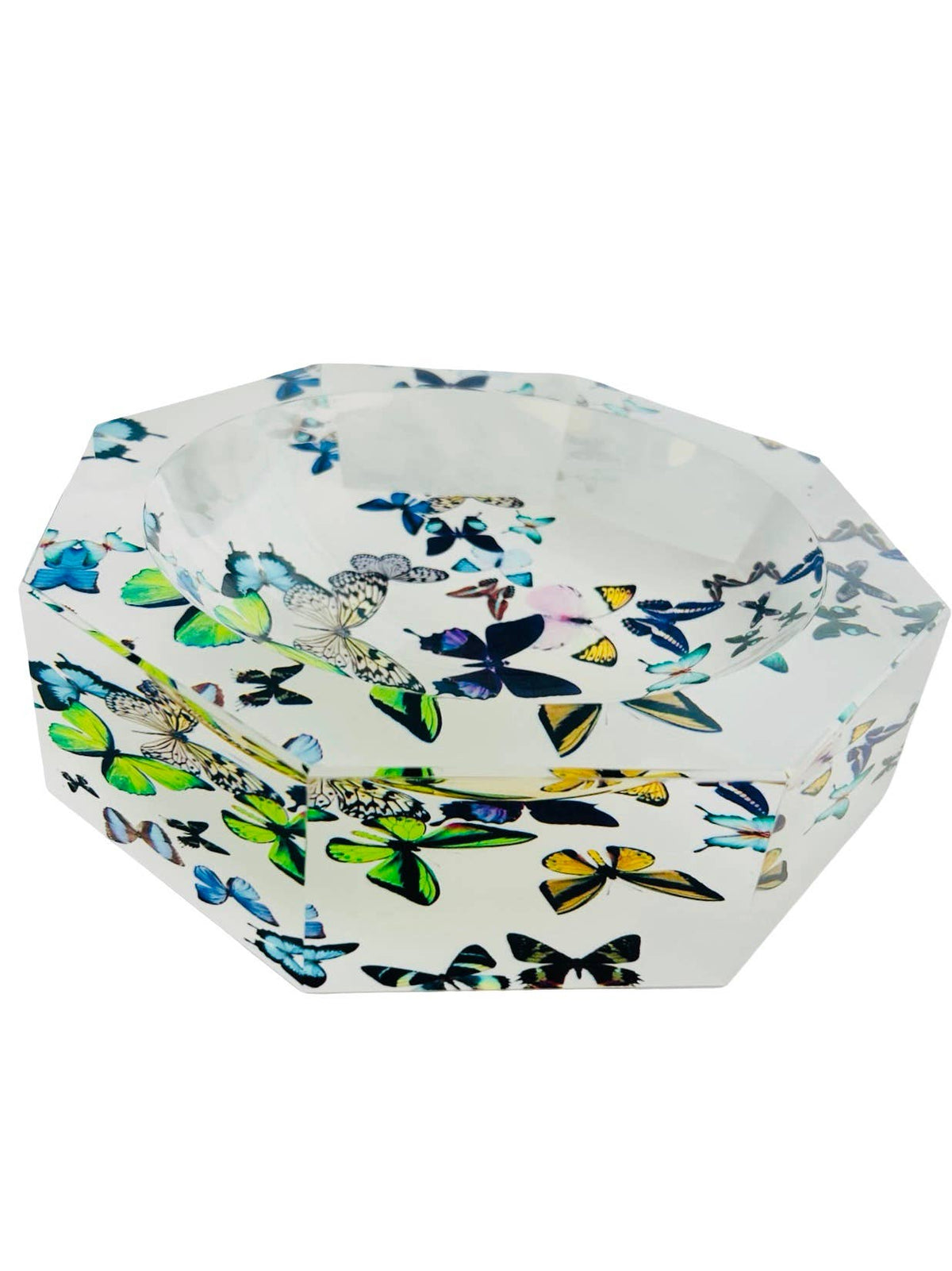 Octagon Acrylic Bowl - Butterfly Theme (Kaleidoscope)
