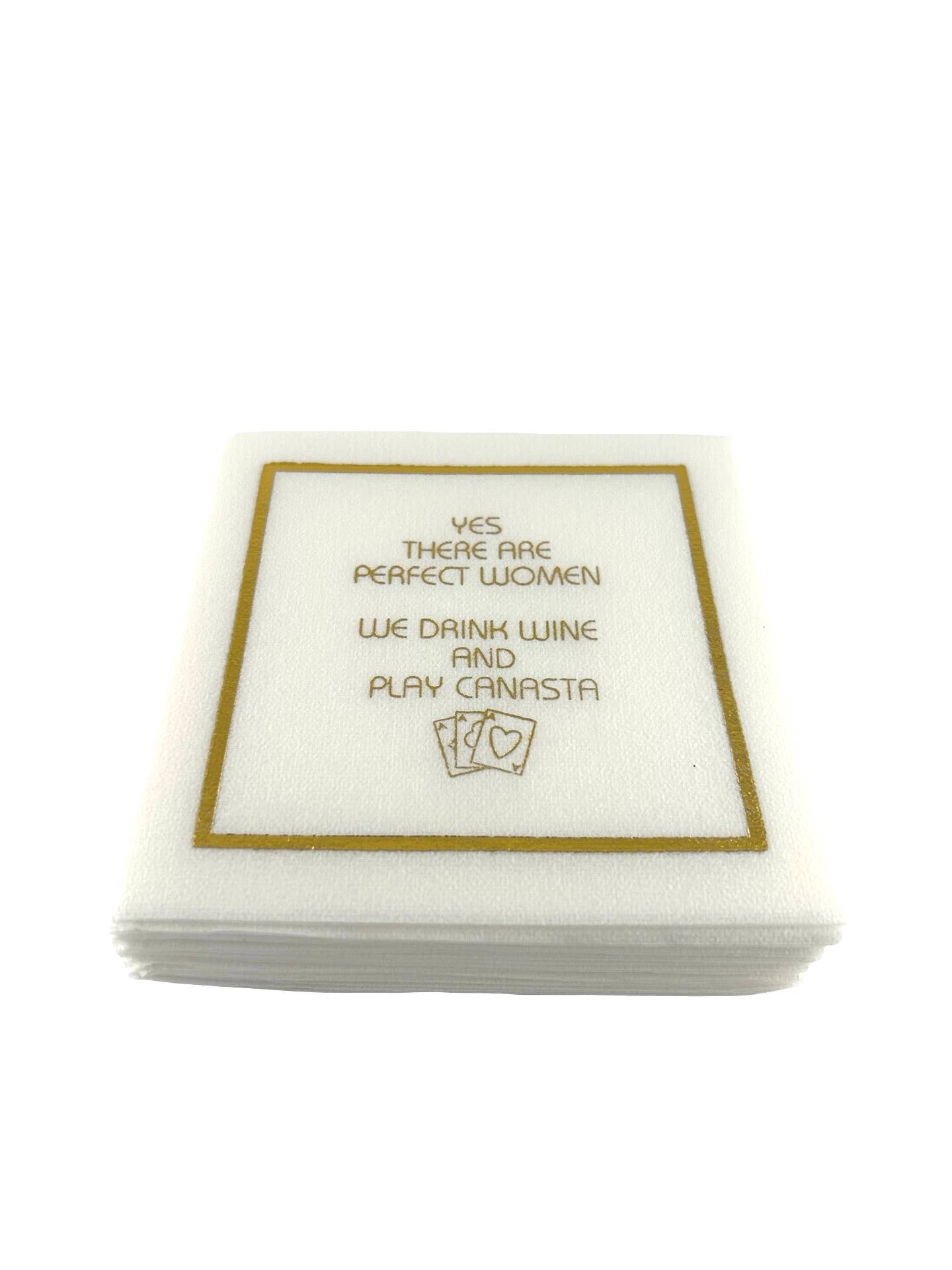 Linen-Feel Cocktail Napkins, Perfect Women Canasta