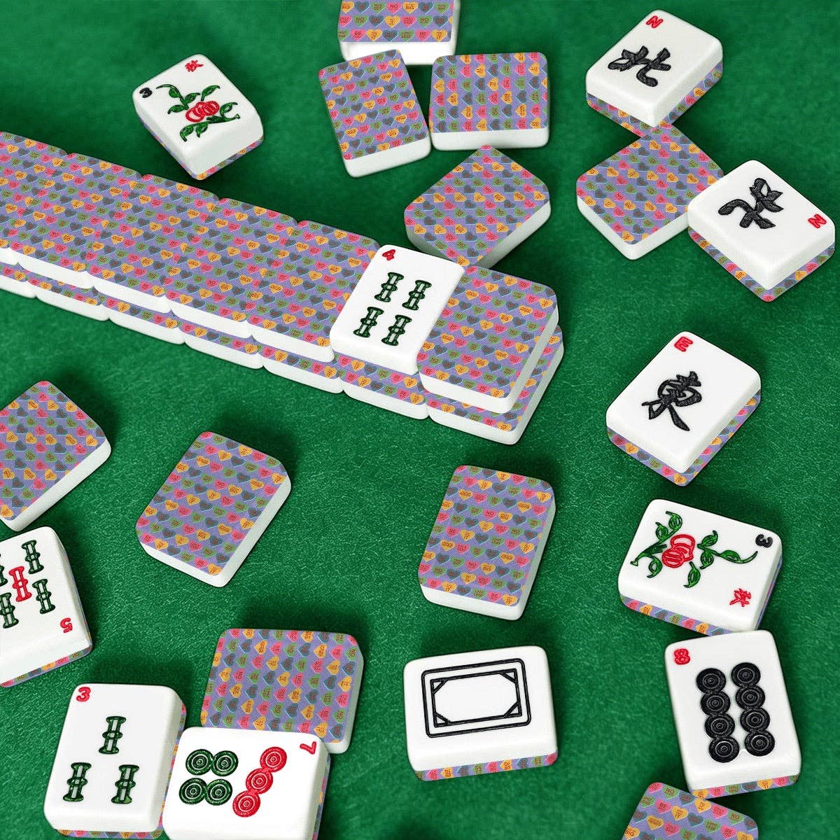 Inspirational in Hearts American Mahjong Tiles