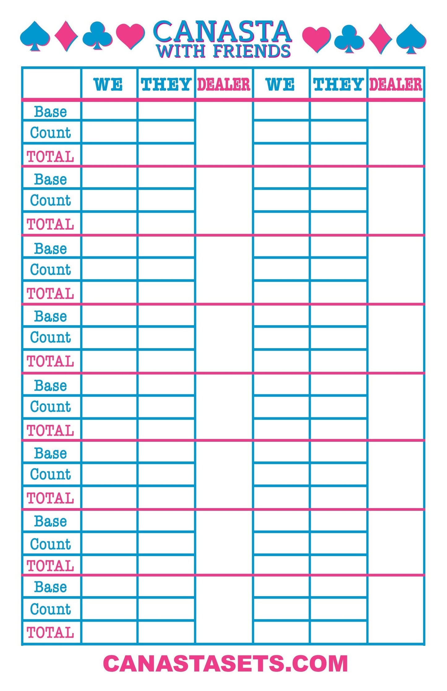 Canasta Score Pad /SMALL