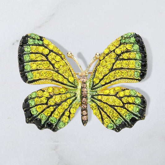 Rhinestone Pave Butterfly Pin Brooch
