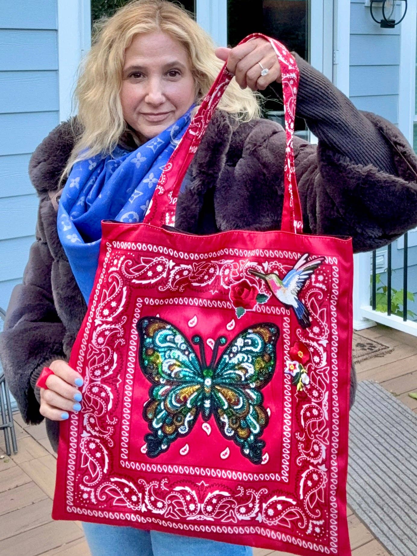 The Maya- Bandana Patch Bag (Butterfly or Snoopy)