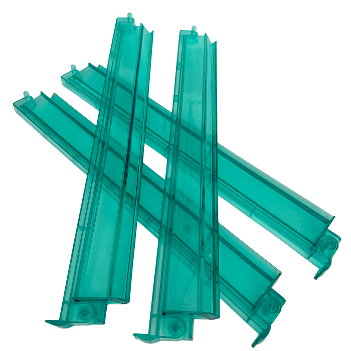 Mahjong Rack and Pusher Set of 4 - Multi Colors Blue Purple Red Green Clear