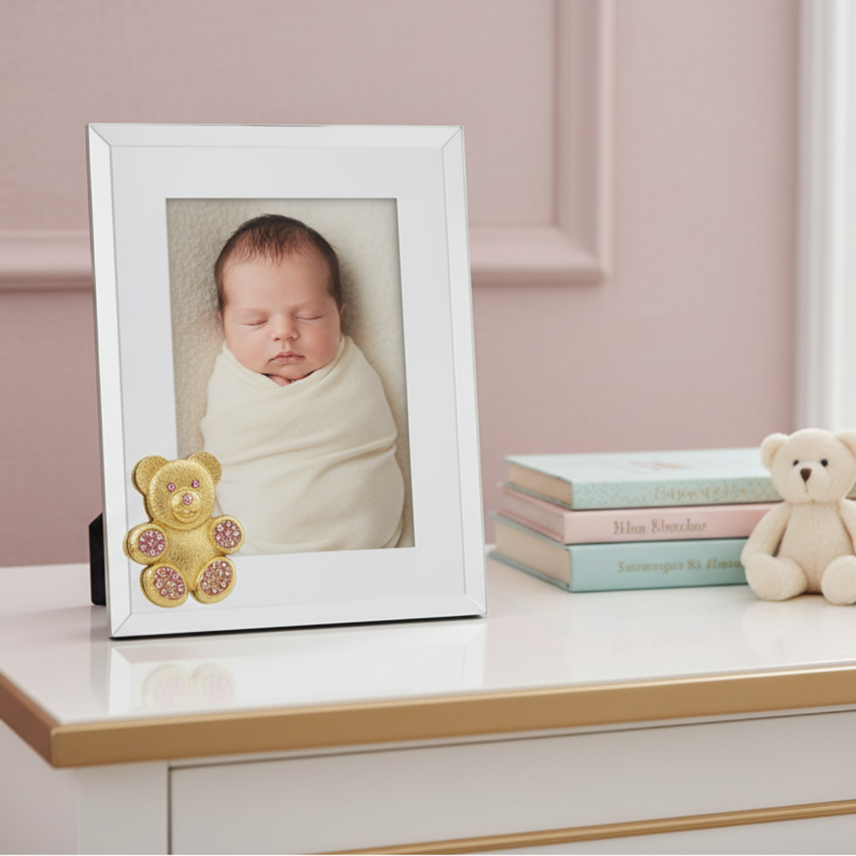 Teddy Bear w/ Rose Crystals Picture Frame | Photo Frame