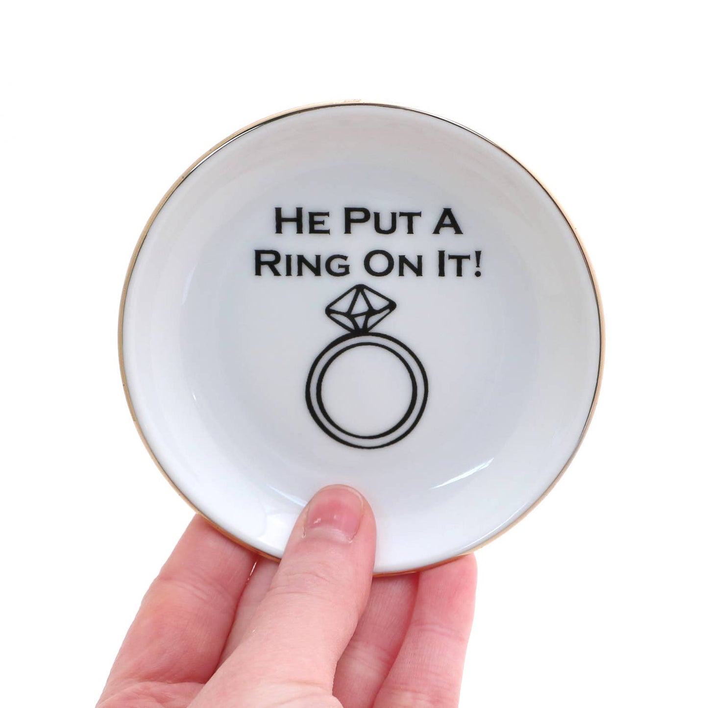 He Put A Ring On It Ring Dish with 22k Gold Accents