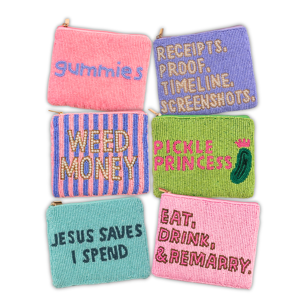 Beaded Coin Purse - Various Sayings