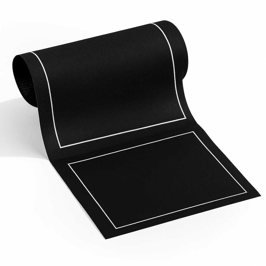 Cotton Cocktail Napkin Roll: Queen of Spades (Black)